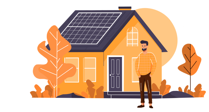 image of house and man
